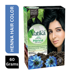 Vatika Naturals Natural Black Henna Hair Colour, 6x10g