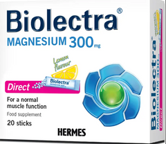 Biolectra Magnesium 300mg Direct Sticks, 20 Pieces