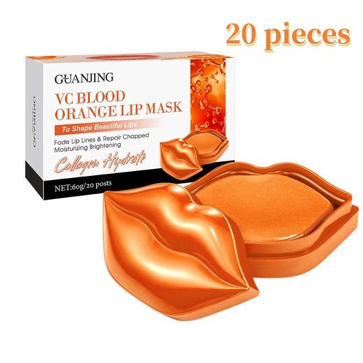 Guanjing Blood Orange Vitamin C Lip Mask for Beautiful Lips Shape, 20 Pieces