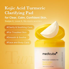 Medicube Toner Pads Kojic Acid Turmeric Clarifying Toner 70 Pads, 160ml