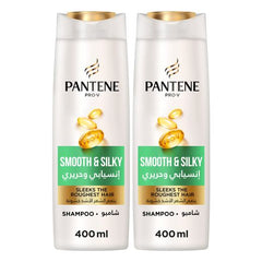 Pantene Pro Vitamin Smooth & Silky Shampoo, 2x400ml