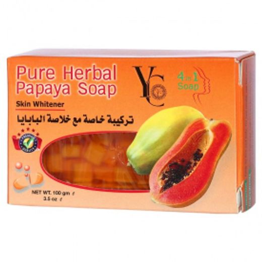 Yc 4In1 Pure Herbal Papaya Soap Skin Whitener 100 Gr