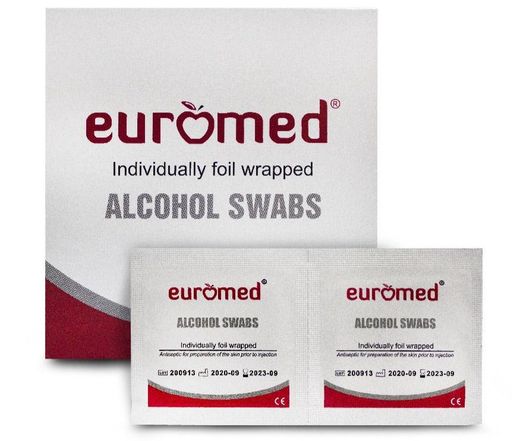 Euromed Alcohol Swab, 200 Pieces