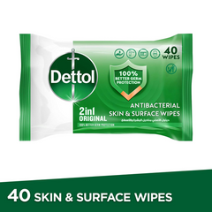 Dettol Original Antibacterial Skin & Surface Wipes, 40 Count