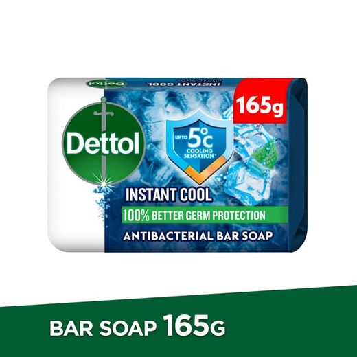 Dettol Cool Mint & Bergamot Antibacterial Soap Bar, 165g