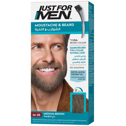 Just For Men Moustache & Beard Color - Medium Brown, 28.4g