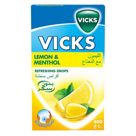 Vicks Soothing And Refreshing Lemon Throat Drops 40 g