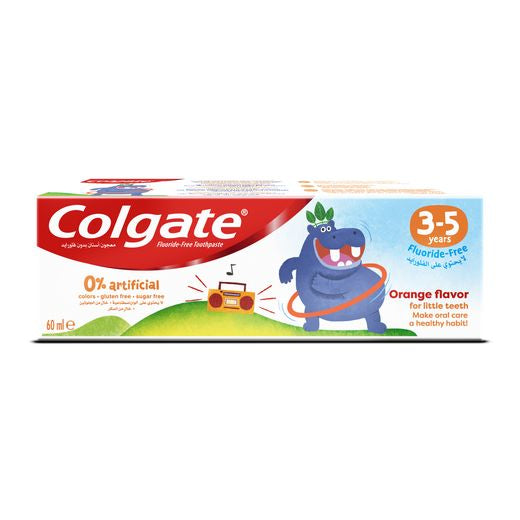 Colgate Kids Orange Flavor Fluoride-free Toothpaste, 3-5 Years, 60ml